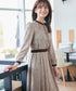 【安田美沙子さん着用】フラワープリント配色ワンピース